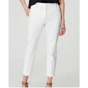 Ann Taylor Loft Riviera Pant Julie Fit White Ankle Length Pants size 8